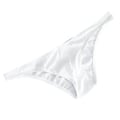 Miniatyrbilde 1 av 5: Menn Truser Isilke Tynn Stripe Solid Farge U Konveks Inne Slitasje Sexy Hurtig Tørk Thong Truser Underbukser (M Hvit)