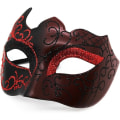 Miniatyrbillede 2 af 5: (Rød)Venetiansk Maske, Maskerade, Venetiansk Maske til Cosplay, Karneval, Karneval, Temafest, til Mænd