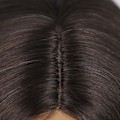 Miniatyrbilde 5 av 5: Lang, bølgete ombre- parykk i brunt til blond for kvinner, midtskill, syntetisk