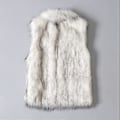 Miniatyrbilde 3 av 5: Dame Vest Knappestolpe Kuldebeskyttende Løs Høst Vinter Tykkere Fuskepels Vest Hverdagsbekledning (XL)