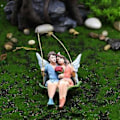 Miniatyrbillede 5 af 5: Blomsterfe Statue Dejlige Romantiske Resin Delikate Par Figurer til Haveindretning Qinhai
