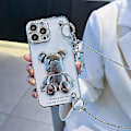 Miniatyrbild 2 av 5: Sött Skal för Iphone 13 Pro Max, Handledsrem Stativ Mjuk Tpu Stötskyddande, Cartoon Kawaii Omslag Mode Minnie Mouse Glitter Bling Design, Iphone Skal