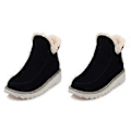 Miniatyrbillede 1 af 4: 1 par klassiske skridsikre ankel Uggs til kvinder, sort bomuld, 1 par varme sne støvler med microfleece foring (38 sort)