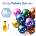Miniatyrbild 2 av 5: Metallfärgade ballonger 50-pack metallballonger årsdag idealisk infla