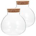 Miniatyrbild 3 av 3: 2 st Tätat Glasburkar för Mikrolandskap, Sfärformade Ekologiska Glasflaskor