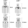 Miniatyrbild 3 av 5: 4-pack Ratschnyckeladapter Ratschnyckeladapter 1/2 till 3/8-3/8 till 1/2-1/4 till 3/8-3/8 till 1/4 Uttag
