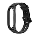 Pikkukuva 1 / 5: Xiaomi Mi Band 6/5/4/3:n silikoniranneke ja suojakotelo (Musta Musta)