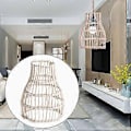 Miniatyrbillede 5 af 5: Flet Lampeskærm Dekoration Rattan Lampeskærm til Hængelampe Hotel Hjem