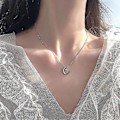 Miniatyrbillede 4 af 5: Måne Stjerne Halskæde Kvinde Trendy Temperament Niche Net Red Ins Kraveben Kæde ( )