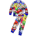 Miniatyrbild 2 av 3: 4-9 År Super Mario Bros Tryckta Barnpyjamas Set Pjs Nattkläder Små Pojkar Flickor Pyjamas (6-7 År A)