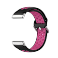Miniatyrbillede 2 af 5: To-farvet Silikon Urrem til Fitbit Versa 3 (Sort Roserød)