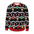 Miniatyrbilde 1 av 2: Dame Herre Jul Stygg Nyhet Genser Jumper Par Matchende Trykt Morsom Pullover Sweatshirt Julebord Topp -NMAOV(L E)