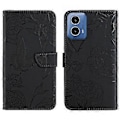 Miniatyrbillede 1 af 5: HT03 Butterfly Læderetui til Motorola Edge 5G 2024 (Sort)