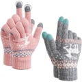 Miniatyrbilde 1 av 5: Vinterstrikkede varme hansker Unisex Touch Screen, termisk elastisk F