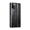 Miniatyrbillede 3 af 5: Til Iphone 12 Pro Max Caseme 003 Crazy Horse Texture Læder Telefon Cover (sort)