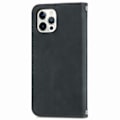 Miniatyrbillede 3 af 5: Retro Skin Feel Business Magnetisk Vandret Læderetui Til iPhone 12 / 12 Pro (Sort)