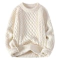 Miniatyrbilde 1 av 4: Herrehettegenser, løs fritidsskjorte (4XL Off-white)