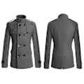 Miniatyrbilde 2 av 3: Menn Trenchcoat Dobbel Bryst Overfrakk Vinterjakke Formell Overfrakk (XL Grå)