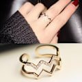 Miniatyrbillede 1 af 4: Damer Rustfrit Stål Cubic Zirconia Ring Knuckle Midi Stacking