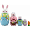 Miniatyrbillede 1 af 5: Matryoshka Dukke Russisk Nesting Dukker Sæt 5 Stykker Kanin Nesting