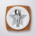 Miniatyrbillede 5 af 5: 4 stk. julefiltbestikholder, femtakket stjerneform, Chri