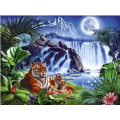 Miniatyrbilde 1 av 5: 30 x 40 cm, Tiger i måneskinn Diamantmaleri Broderi Di