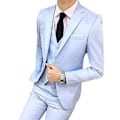 Miniatyrbillede 1 af 5: Fianao Tredelt Plus Size Bryllupsforretning Mænd Formelle Suit Vest Blazer Bukser Sæt (XL Lyseblå)