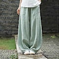 Miniatyrbillede 1 af 5: Japanske Plus Size Forår og Efterår Bomuld og Linned Løse Afslappede Bloomers Kvinder (S grøn)