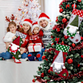 Miniatyrbild 4 av 5: 3-pack julstrumpor 50 cm stora julstrumpor jul