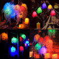 Pikkukuva 3 / 4: Halloween-valosarja 2,5 m 10 LEDiä paristokäyttöiset LED-kallovalot