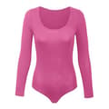 Dame Crew Neck Langærmet Bodysuit, Dobbeltforet, Smørblød, Essentiel Basic Top (S Rød)