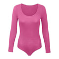 Miniatyrbillede 1 af 3: Dame Crew Neck Langærmet Bodysuit, Dobbeltforet, Smørblød, Essentiel Basic Top (M Rød)