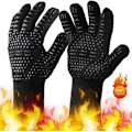 Miniatyrbild 1 av 5: Halkskyddade silikongrillhandskar för grill, ugn, ugn, värme-