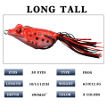 Miniatyrbillede 3 af 5: （6 stk., 5,5 cm）Ray Frog Topwater Crank Frog Lure, blød 3D øje fiskeri