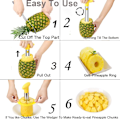 Miniatyrbilde 4 av 5: Ananas-skjærer for skrelling, uthuling og skjæring, rustfritt stål