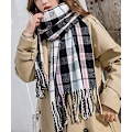 Miniatyrbillede 2 af 5: Dametøjsscarf Langt Sjal Vinter Tyk Varmt Strikket Stort Tartan Sjal