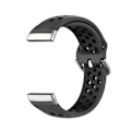 Miniatyrbillede 2 af 5: To-farvet Silikon Urrem til Fitbit Versa 3 (Sort Sort)