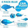 Miniatyrbillede 4 af 5: Sødt 4D Hval Balloner Under Havet Dekorationer Ocean Balloner, 4 Pakke Gigant 37'' Hval Formet Mylar Folie Balloner Havdyr Balloner Fisk Balloner B