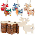 Miniatyrbild 1 av 3: 20 st Obehandlade Träprydnader Jul Träetiketter DIY Jul Trähantverk Julgransutskärning