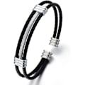 Miniatyrbillede 1 af 4: Mænd Kvinder Rustfrit Stål Twisted Kabel Justerbar Manchet Armbånd Br