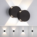 Miniatyrbillede 2 af 5: Væglampe til indendørs brug, varmt lys, sort LED-væglampe justerbar