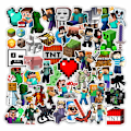 Miniatyrbilde 1 av 2: （A）100 stk Minecraf-t klistremerker Vanntette vinylklistremer for Lapt
