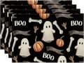 Set med 4 Halloween-underlägg, Geist Boo, Tvättsbara underlägg, för barn