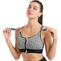 Miniatyrbillede 5 af 5: Dame High Impact Sports BH Frontlynlås Plus Størrelse Polstret Yoga Push Up Vest (4XL sort)