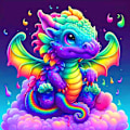 Miniatyrbild 1 av 5: 30 × 40 Regnbåge petit drake diamantmålning (30 * 40, 1 st)