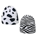 Miniatyrbillede 5 af 5: Casual Enkel Strikket Hue Moderigtig Tyk Varm Zebra Ko Leopard Print Strikkehue Efterår Vinter til Mænd Kvinder Køer (Køer)