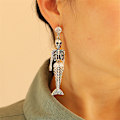 Miniatyrbilde 2 av 5: Dangle-øreringe med leddskjelett for kvinner - Halloween-kostyme