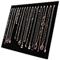 Miniatyrbild 2 av 5: 17 Krokar Halsband Display Sammet Halsband Display Stativ Örhänge Smycken Display (17 Krokar Halsband Display), Svart