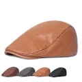 Pikkukuva 5 / 5: Miesten nahkainen Newsboy -lakki Ivy Flat Golf Driving Hunting -hattu (harmaa)