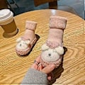 Miniatyrbild 3 av 5: Strumpor Småbarn Ballerinaskor Nyfödd Spädbarn Baby Pojke Flickor Småbarn Plysch 1 Par Mjuka Halkfria Inomhus Djur Tofflor Skor Nya (S gul)